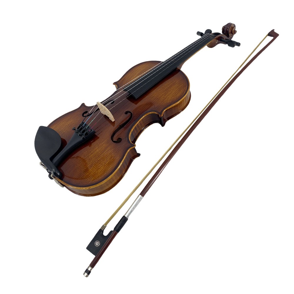 4/4 Violin Solid Flamed Maple Back and Spruce Top Handmade for Beginning Student