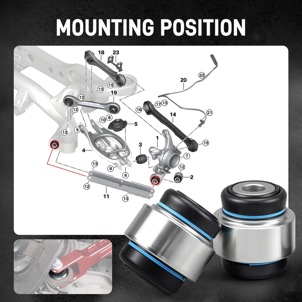Rear Lower Control Arm Trailing Arm Monoball Bushing For BMW E90/E91/E92/E93 E84