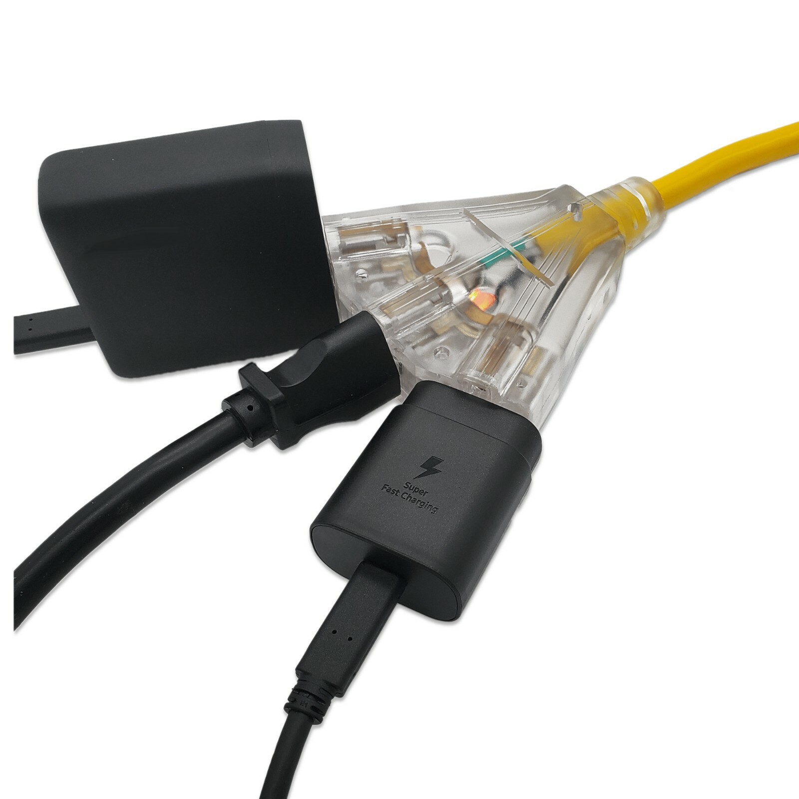 12 Gauge Extension Cords Heavy Duty Lighted 3-Outlet SJTW Indoor / Outdoor 12 3