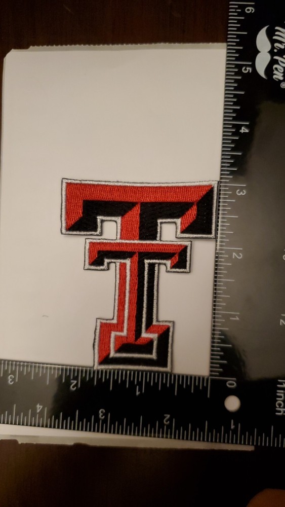 Texas Tech Patch. Embroidered. Iron On Backing. 3"x2.5"