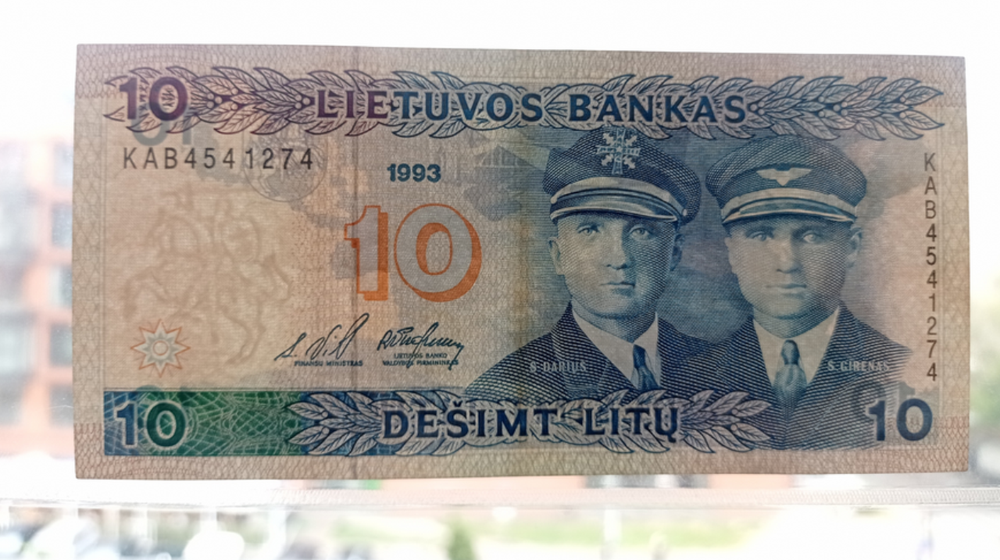 LITHUANIA 10 LITU 1993 P-56 NICE VF++
