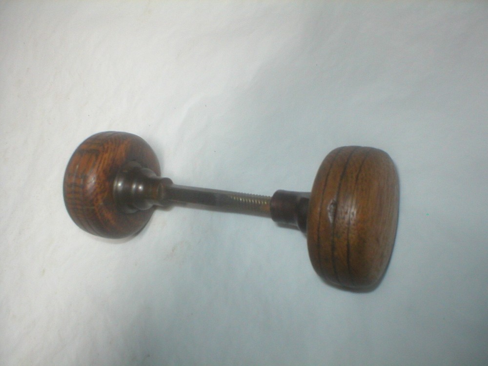 Antique Wood Doorknob Pair