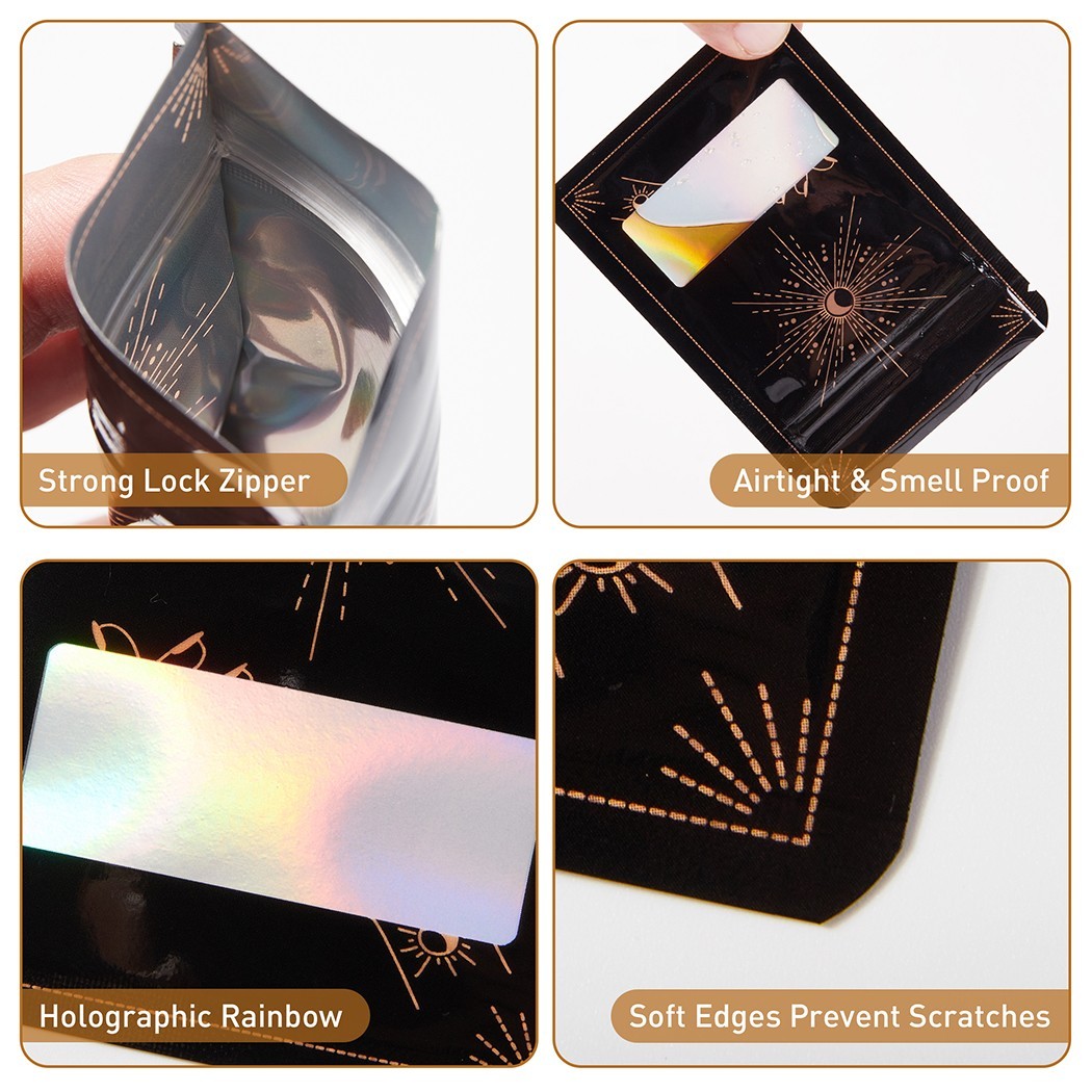 100pcs Resealable Mylar Bags, 7X10cm Smell Proof 1g Flower Storage Bag