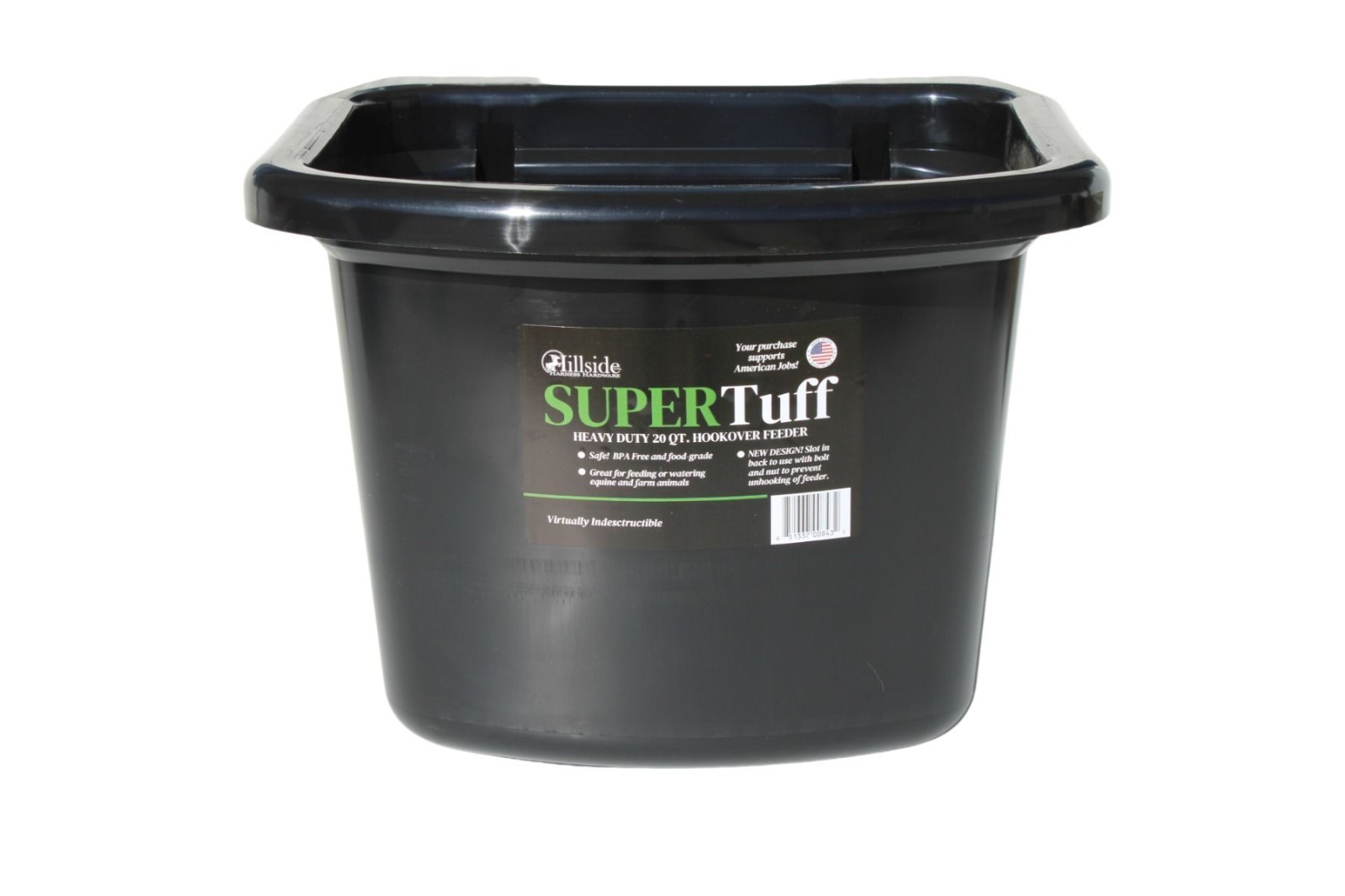 Supertuff Hook Over Fence Feeder 20 Quart Horse Grain Livestock Feeder Red