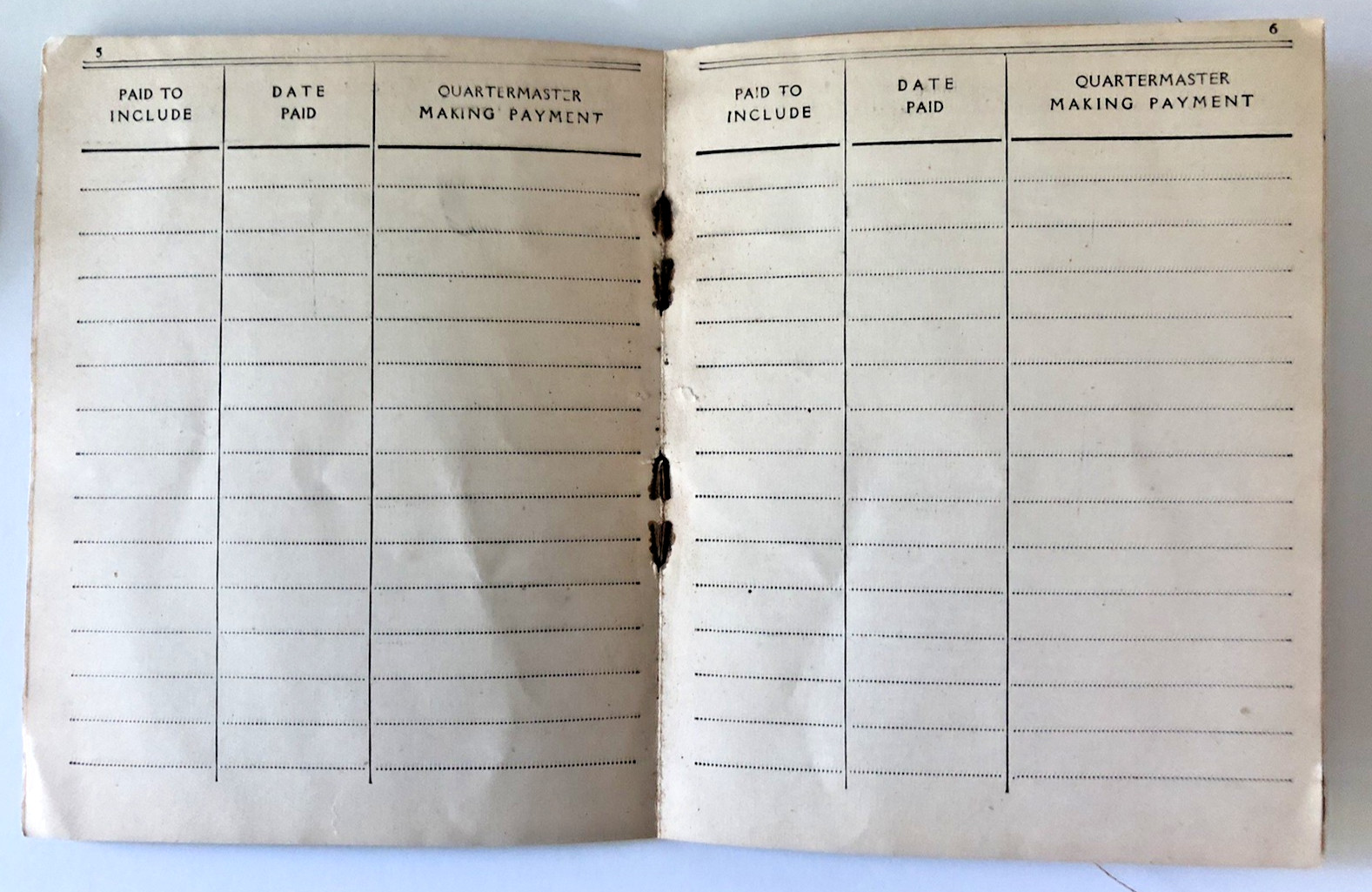 WWI American Expeditionary Forces 1918 Soldier’s Individual Pay Record Book