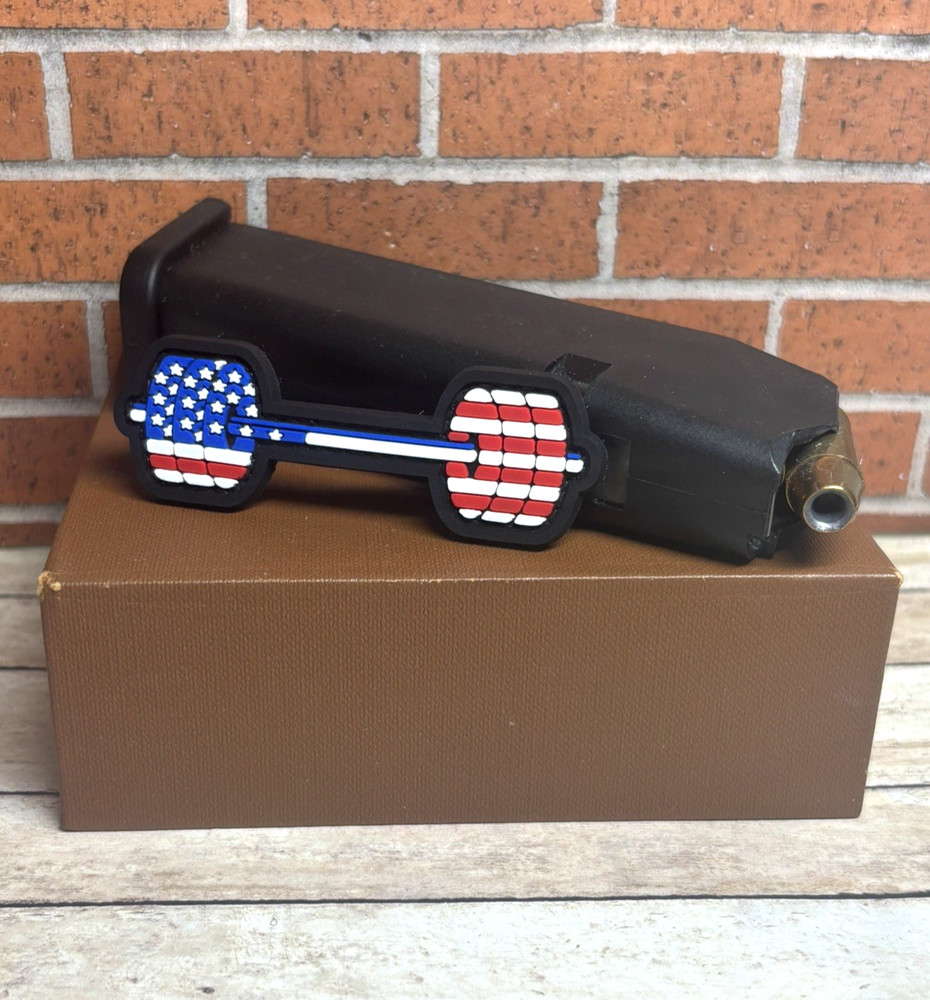 Tactical PVC Patch, Morale American USA Flag Barbell Patch, Weightlifting Patch