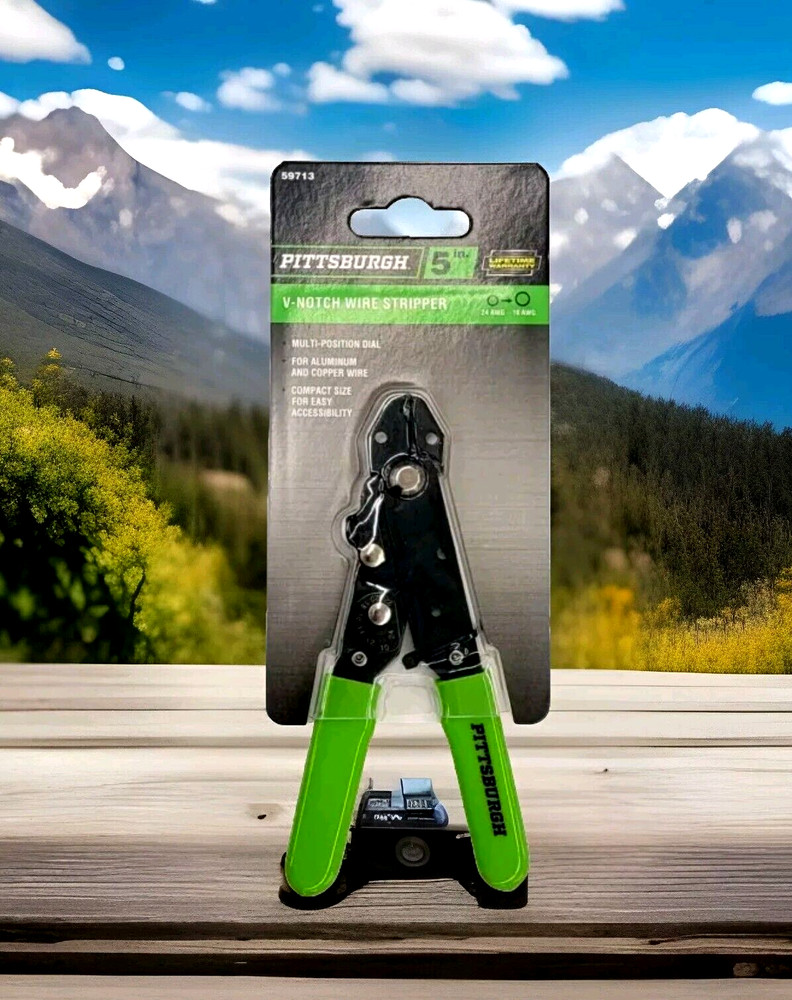 PITTSBURGH 5 in. V-Notch Wire Stripper.multi-position