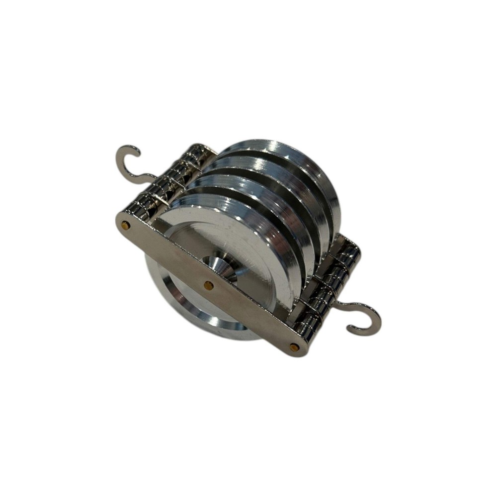 Pulley, Quadruple, Parallel, Aluminum, 50mm