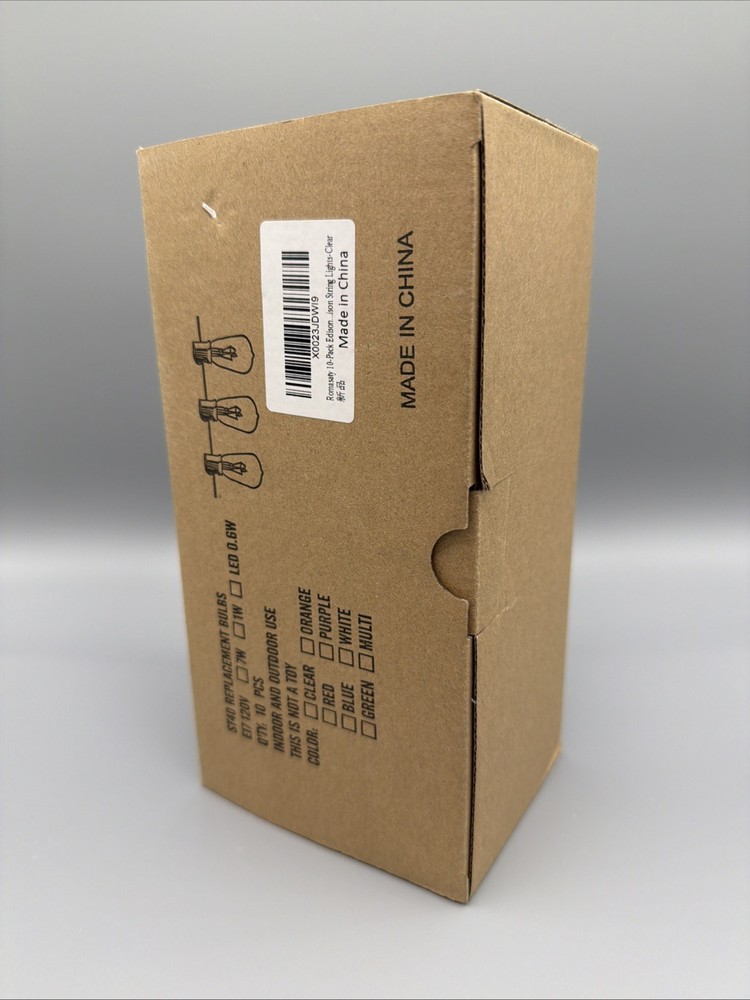 10 Pack Edison Replacement Light Bulbs for Outdoor String Lights, ST40 7W E17 Ba