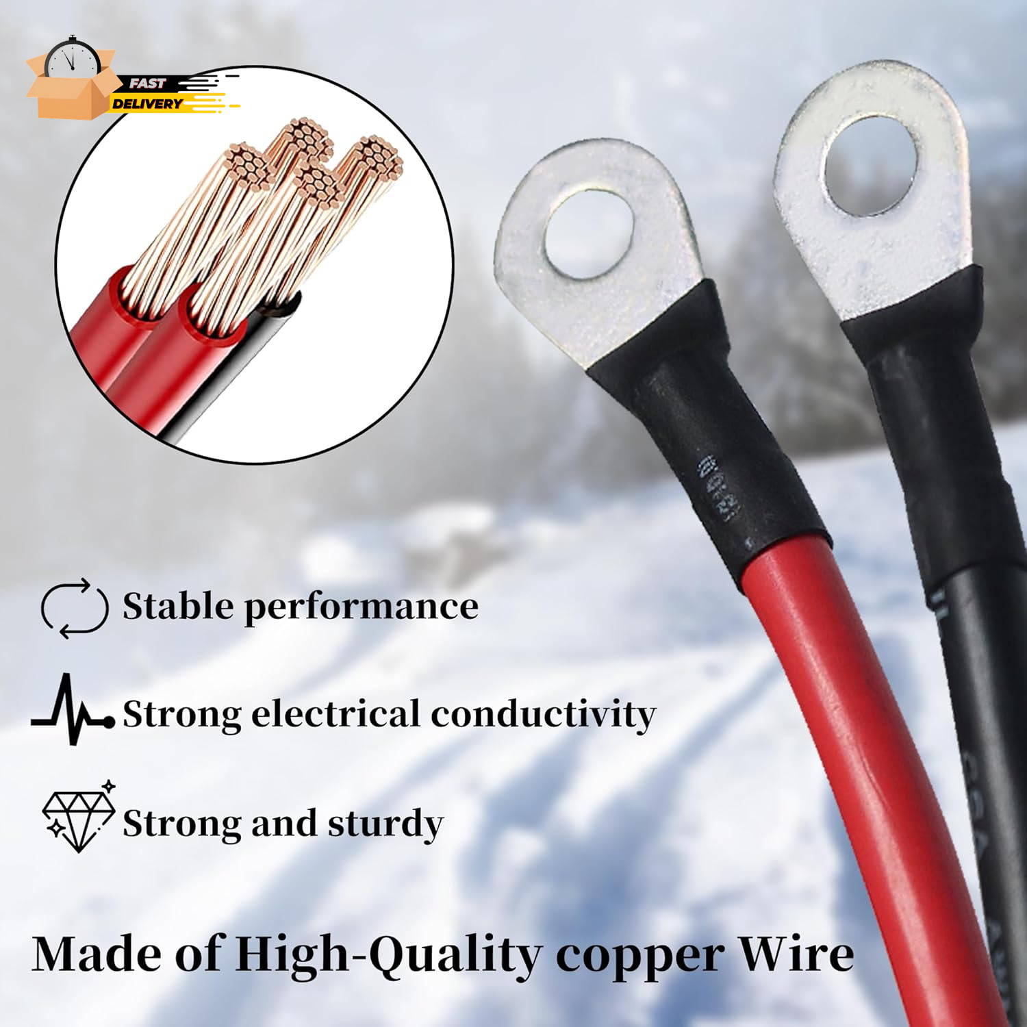 42014 42015 Truck & Plow Side Battery Cable Set for Western Snowex Fisher Blizz