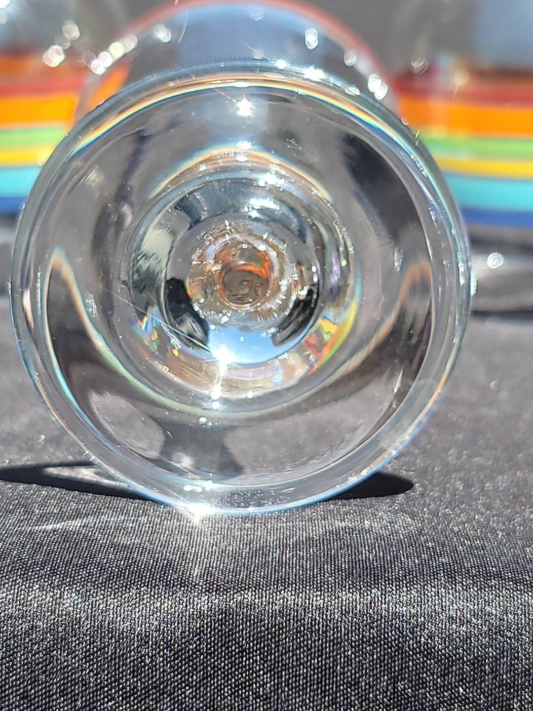 Set of 4 Vintage Libbey Mambo Fiesta Striped Summer Wine Glasses Goblet Rainbow