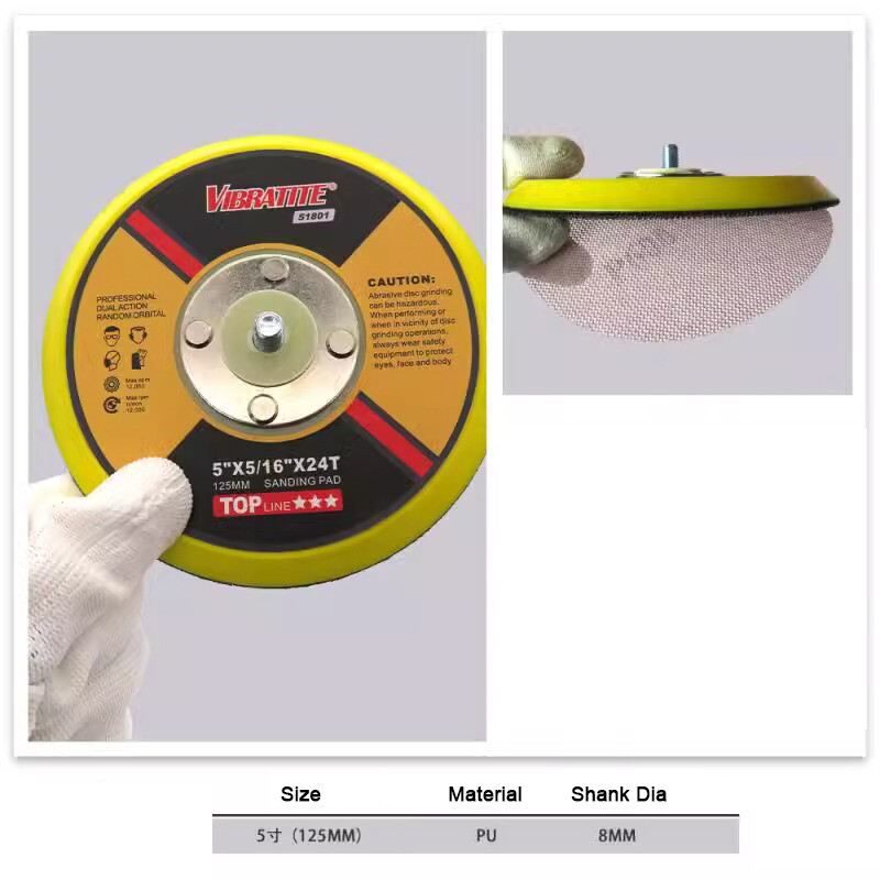 2/3/4/5/6 " Hook Loop Backing Pad With M6 M8 Thread For Sanding Discs Air Sander