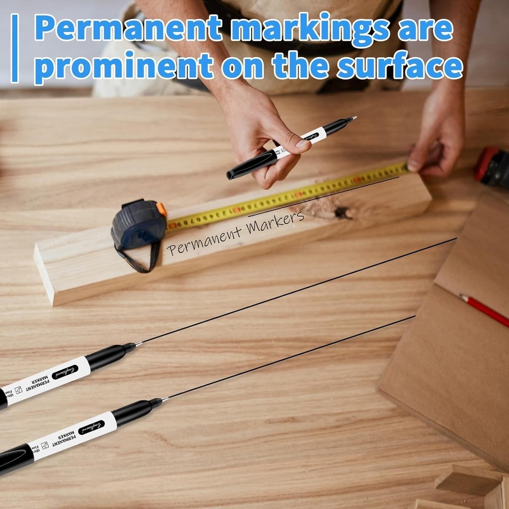 Black Ultra Fine Point Permanent Markers, Extra Fine Tip, Quick Drying and Wa...