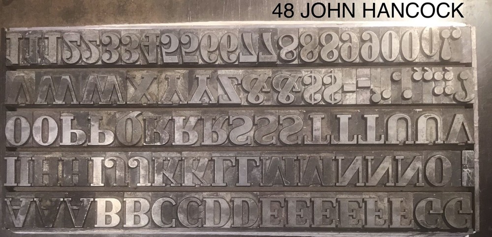 Letterpress Type—John Hancock—36 & 48 Point