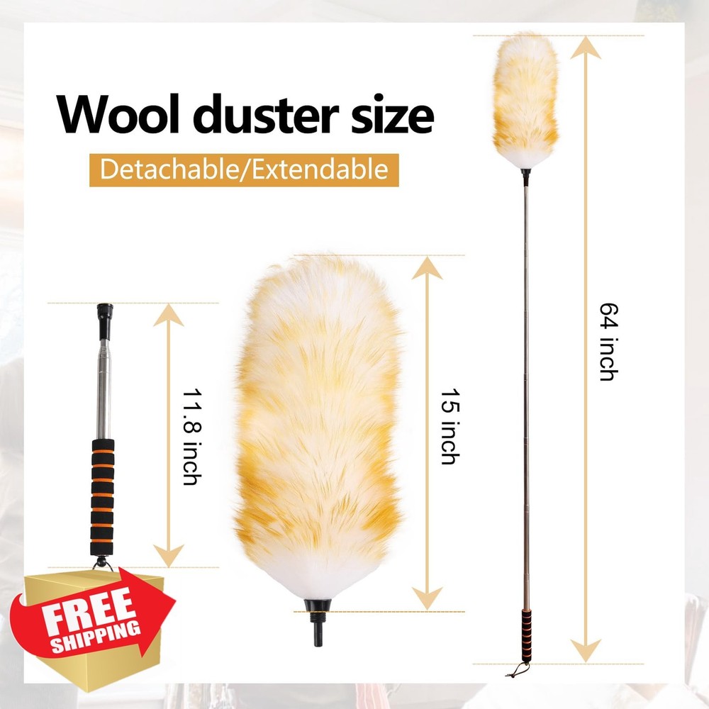 Lambswool Extendable Duster 26-64 Inch w/Extension Pole