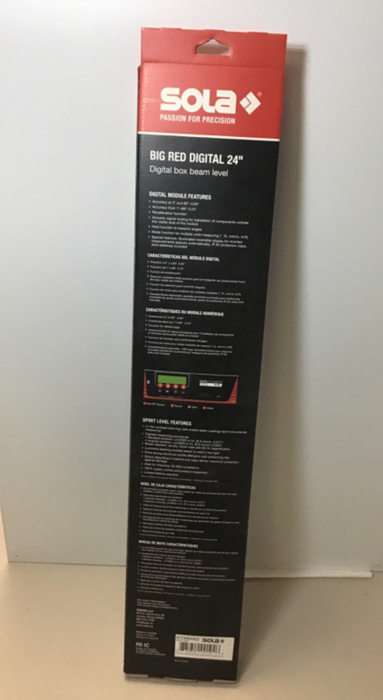 Sola Box-Beam Bluetooth Digital Level 24" LSB24D