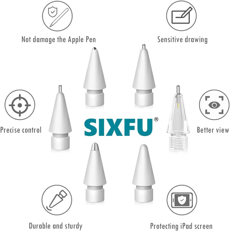 Replacement Pencil Tips for Apple Pencil, Multiple Durable Ipencil Tip Nibs Acce