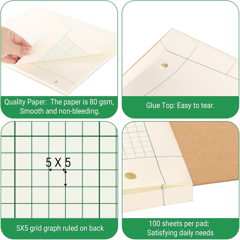 6 Pads Engineering Paper Notebook, Engineering Computation Pad, 8.5X11 Inch Engi