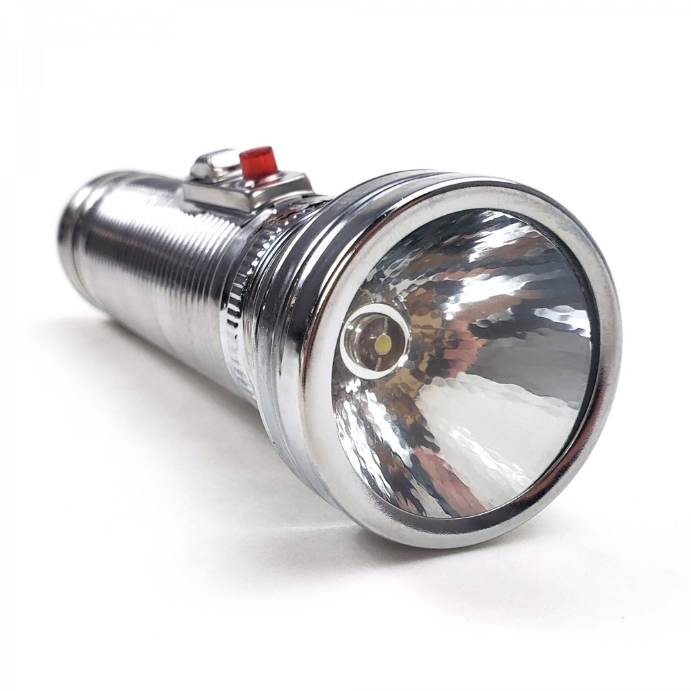 Retro Chrome Metal Vintage Flashlight with Superbright LED Light