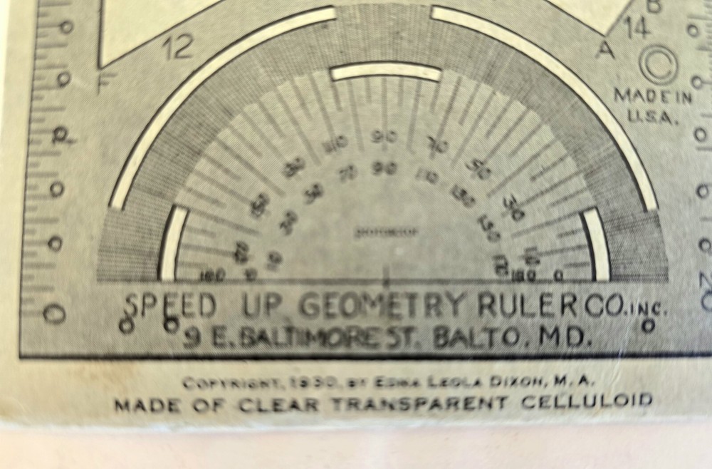 Speed-Up Geometry Ruler, Booklet, Engineering Compass, Protractor- Math Vtg
