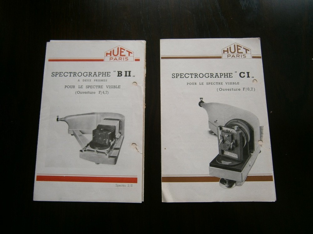 2 Huet Paris Spectrographe Brochures