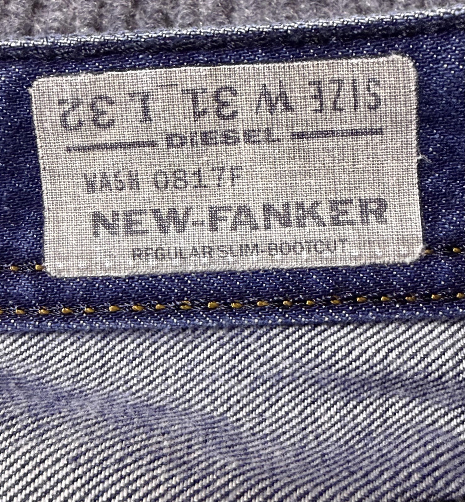 Diesel Jeans Mens 33x33 New-Fanker Button Fly Medium Wash Bootcut Blue Denim