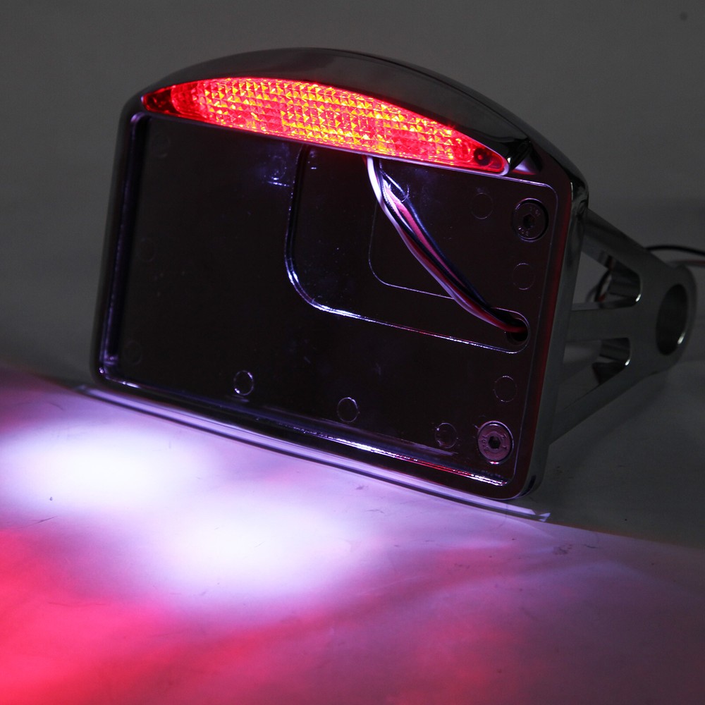 Motorcycle Chrome Side Mounted Flat License Plate Bracket For Harley Davidson