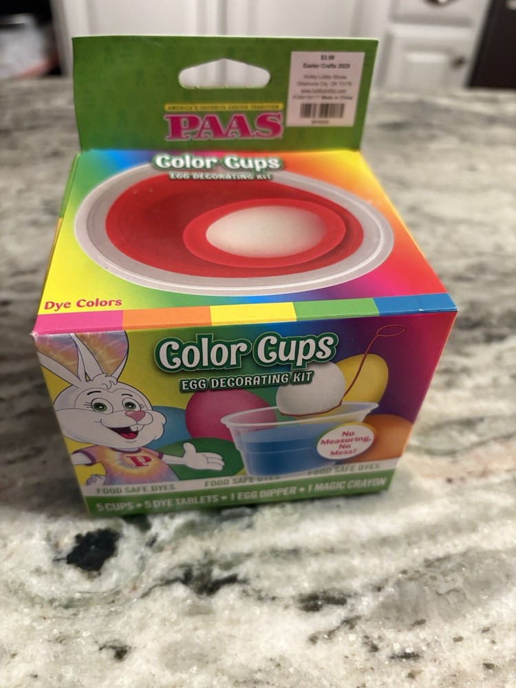 PAAS Color Cups Egg Decorating Kit - 5 Cups, Dye Tablets, Egg Dipper
