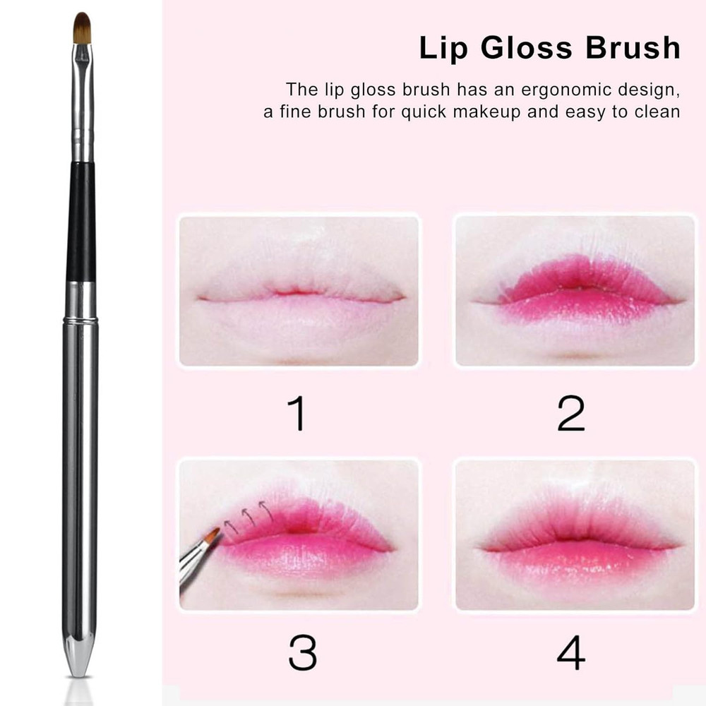 Retractable Lip Brushes - 2 Pack Professional Applicators for Makeup Use