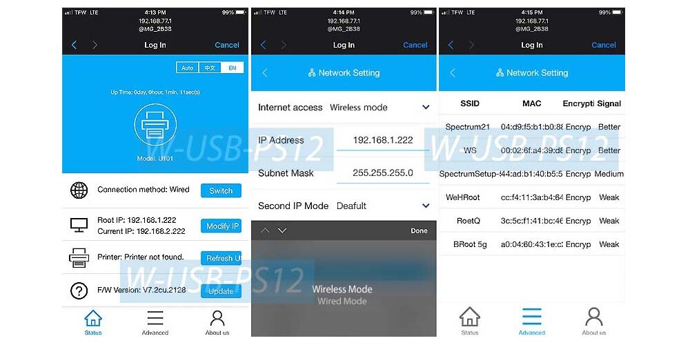 2-In-1 Printer Wi-Fi Network Adapter For Sharing USB Printers Over Network Wi-Fi