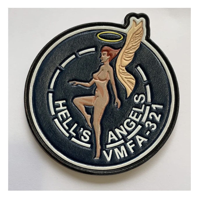 4.25" MARINE CORPS VMFA-321 SQUADRON  COLOR LEATHER PATCH