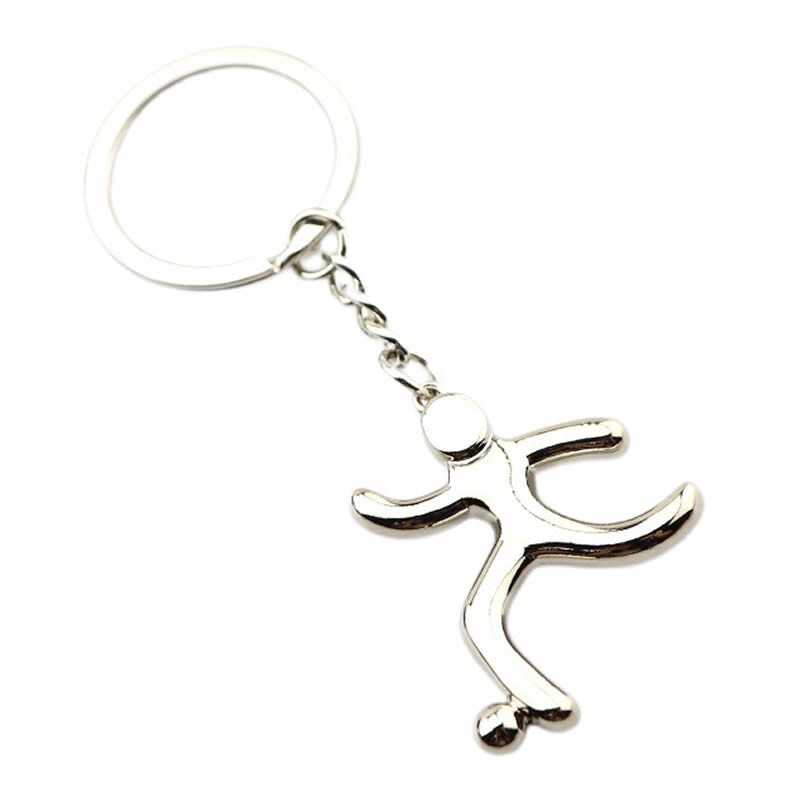 zinc alloy creative soccer player keychain