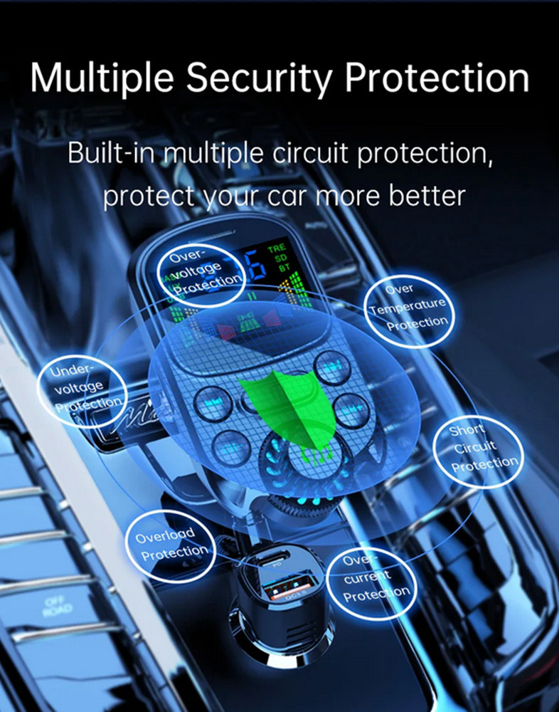 Bluetooth Car FM Transmitter MP3 Player Hands-free Radio Adapter Kit USB Charger