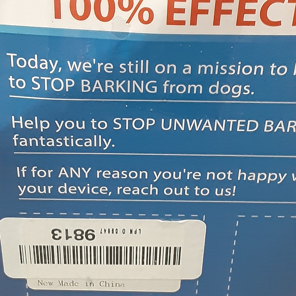 Ultrasonic Bark Control Devise - New In Box