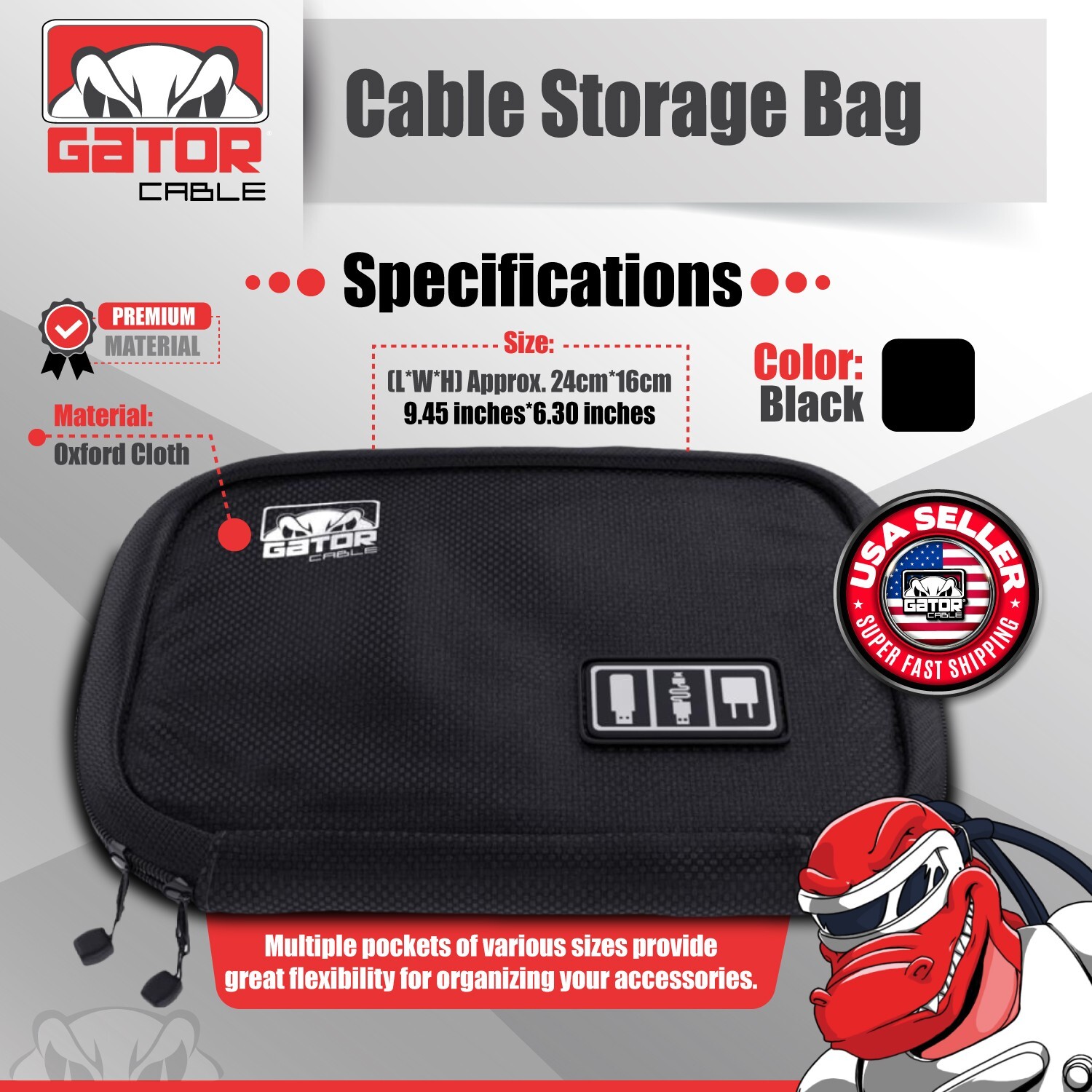Travel Cable Bag Organizer Charger Storage Electronics USB Case Cord Accessories