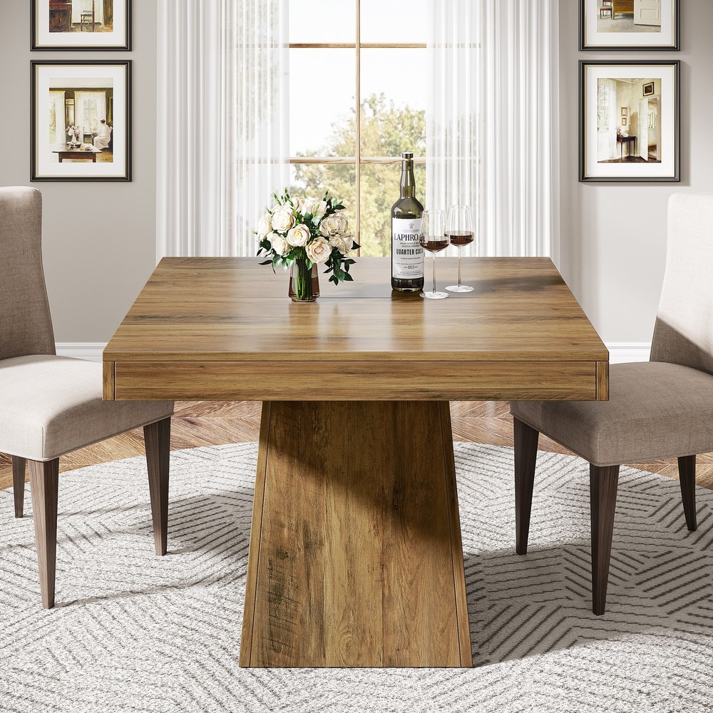 31.5-Inch Square Dining Table for 4 People, Farmhouse Small Kitchen Dinner Table
