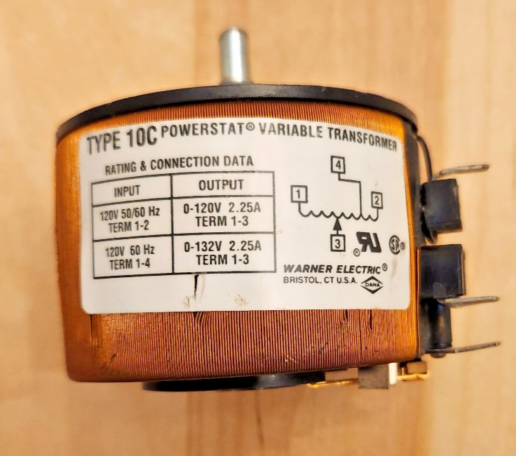 Superior Electric Powerstat Variable Autotransformer Type 10C - 0-120V @ 2.25A