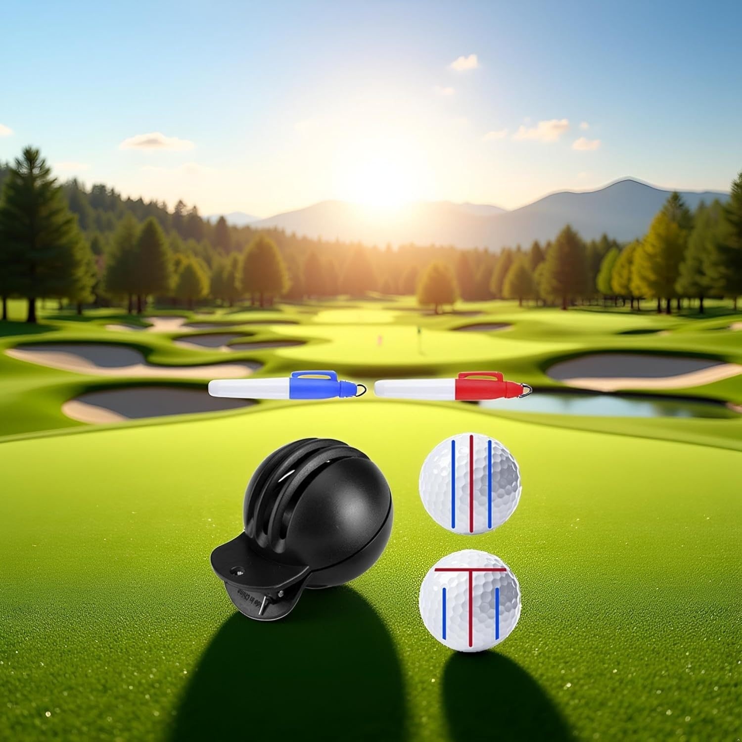 Advanced Effortless Golf Ball Alignment Tool Design with 2 Stamp