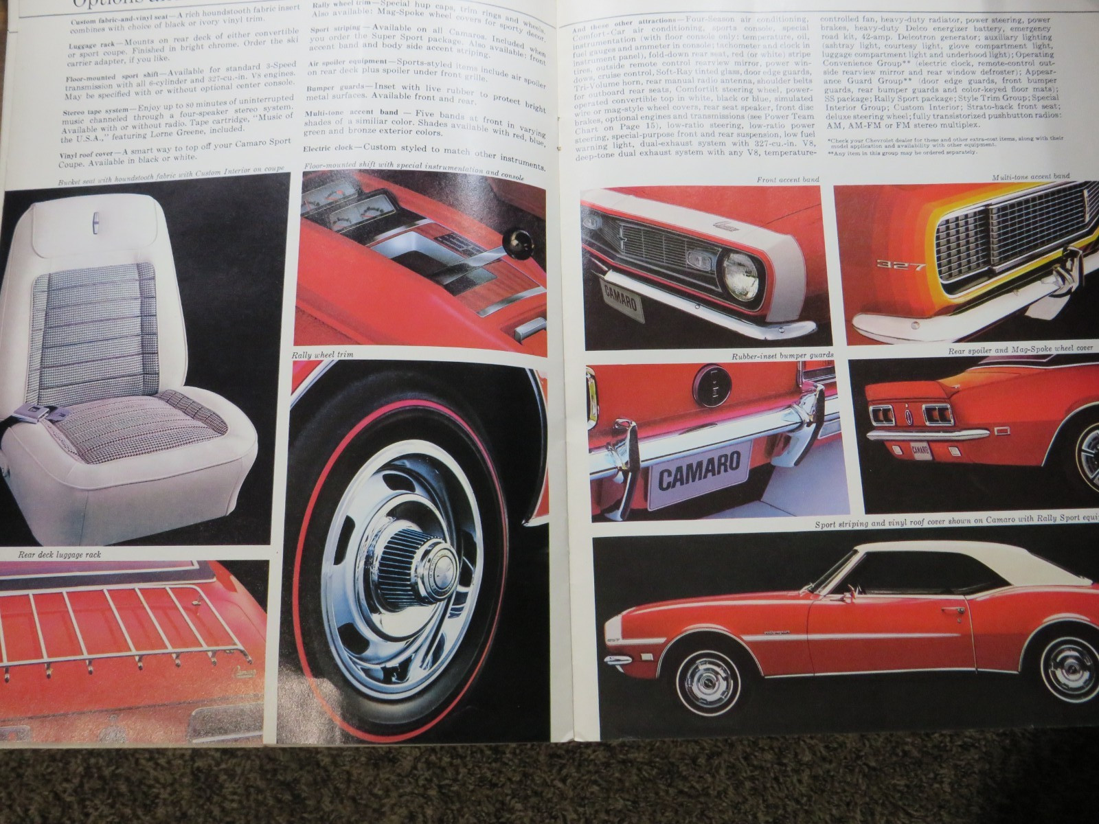 1968 Chevrolet Camaro RS, SS, Dealer Sales-Showroom Autoshow Brochure