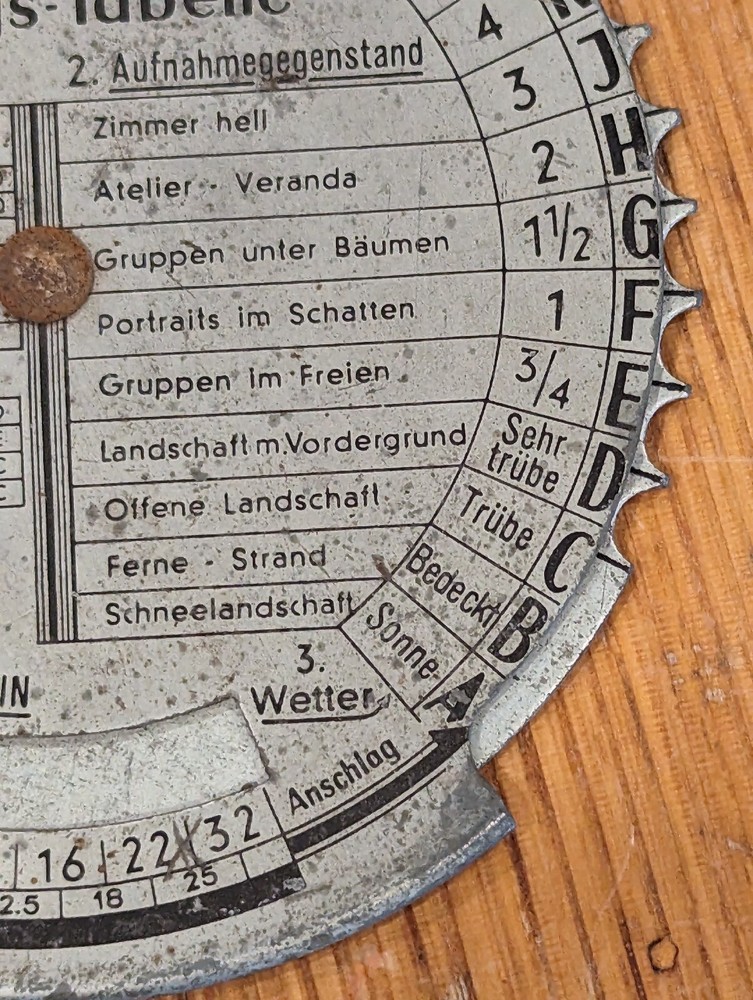 WW2 Agfa Aperture Light Exposure Slide Table German Camera Daylight Meter Trophy