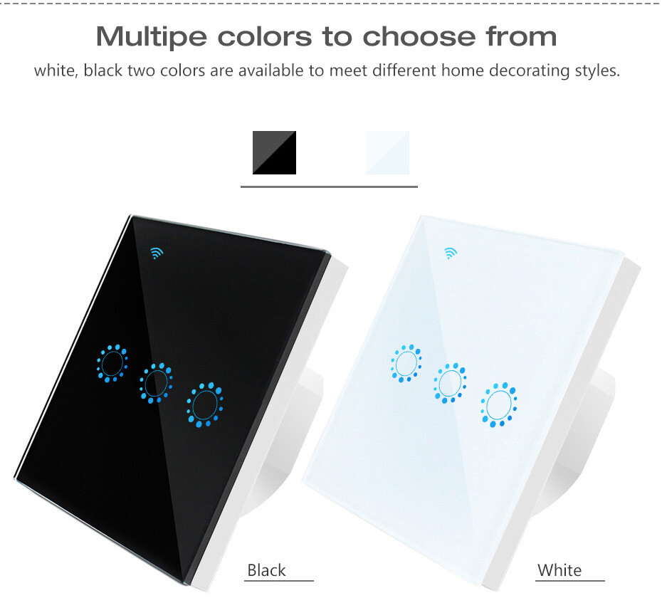 TUYA Smart Life APP WiFi Light Switch Socket EU Touch Panel Works w/Alexa Google
