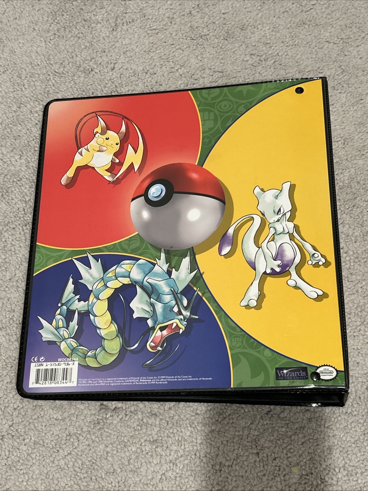 Vintage 1999 Pokemon Trading Card Wizards of the Coast 3-Ring Binder EMPTY