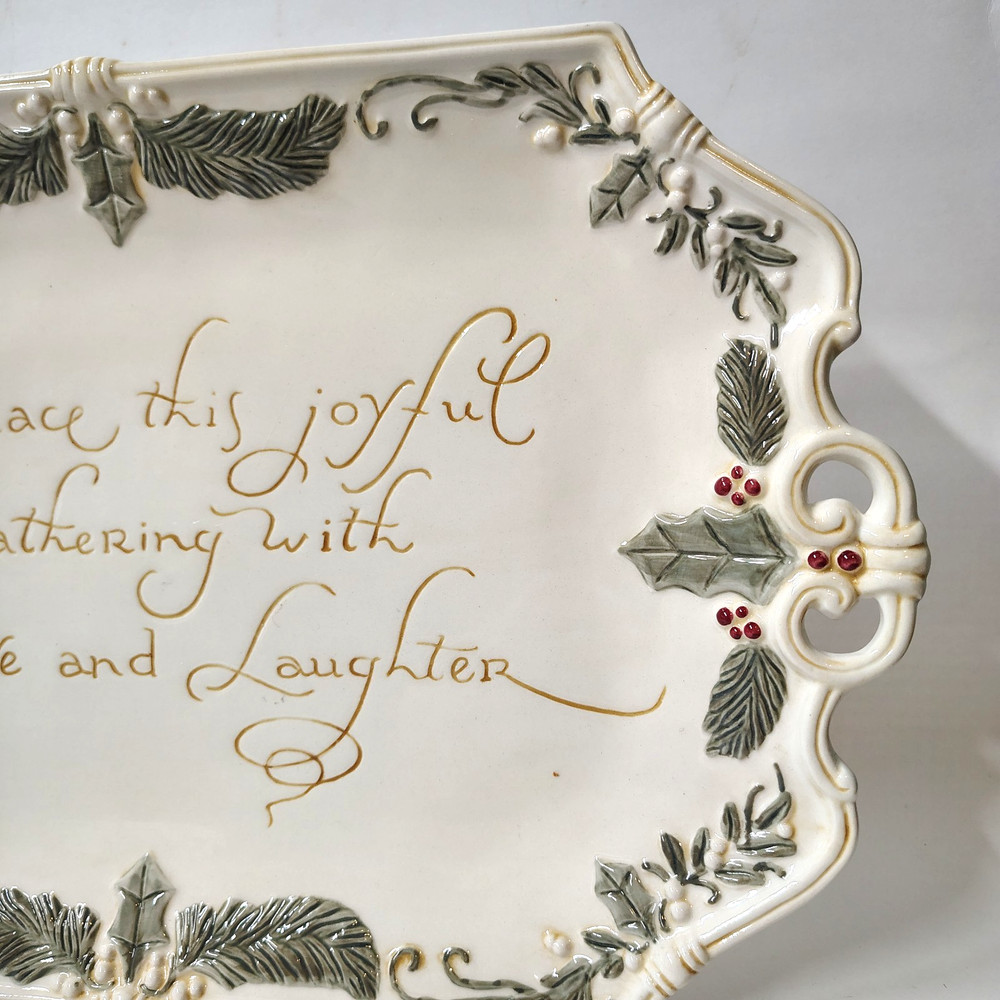 Special Occasion Ceramic Holiday Notes Serving Platter Tray