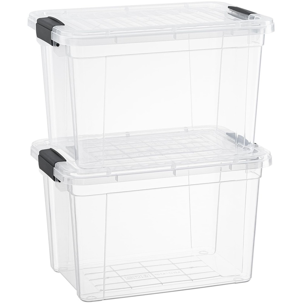 Superio 875 Quart Clear Storage Bin Stackable Lightweight Organizing Container