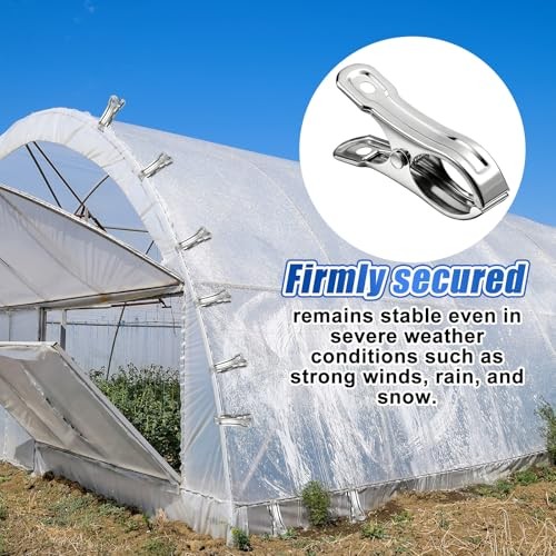 200Pcs Stainless Steel Garden Clips Large Open Greenhouse