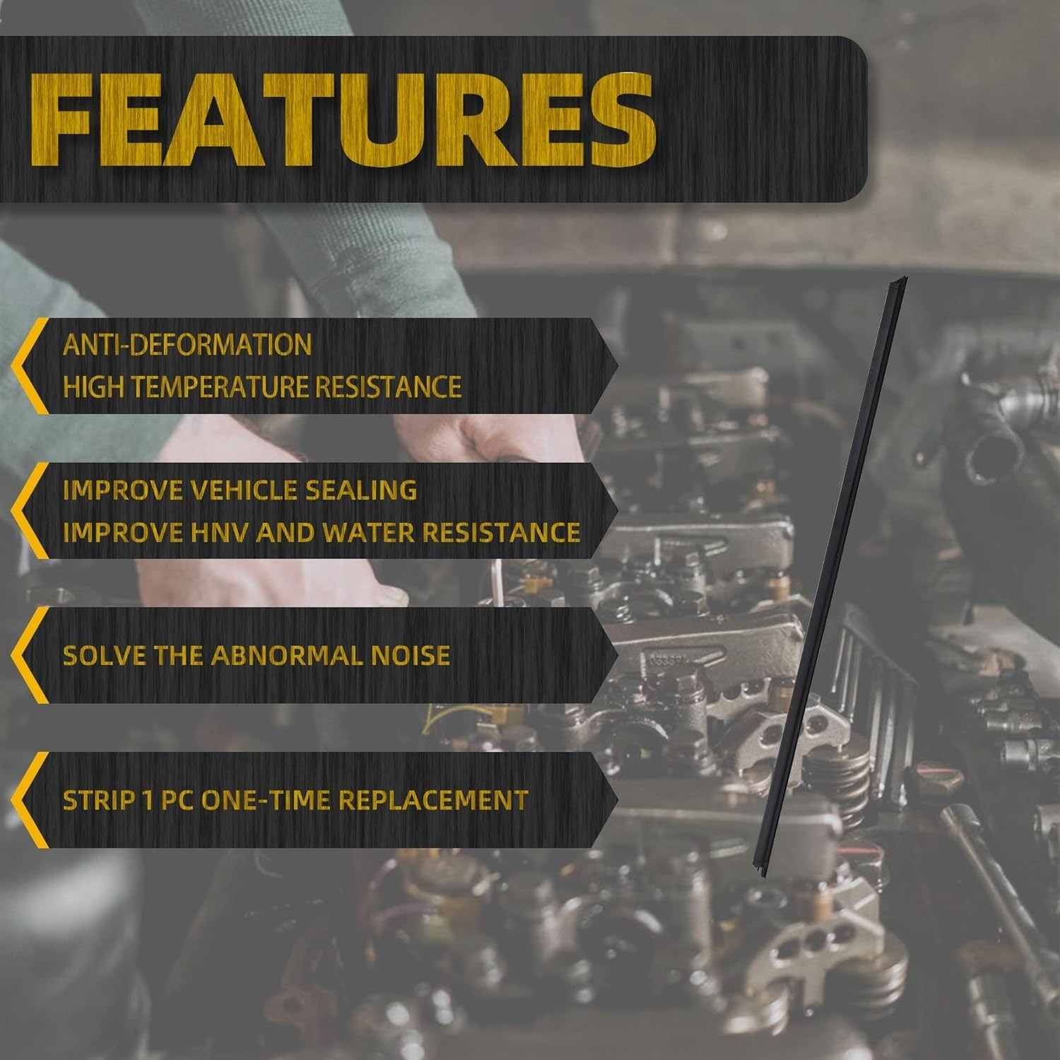 For Toyota 4Runner Hatch Rear Door Glass Outside Weatherstrip Liftgate Trim Seal