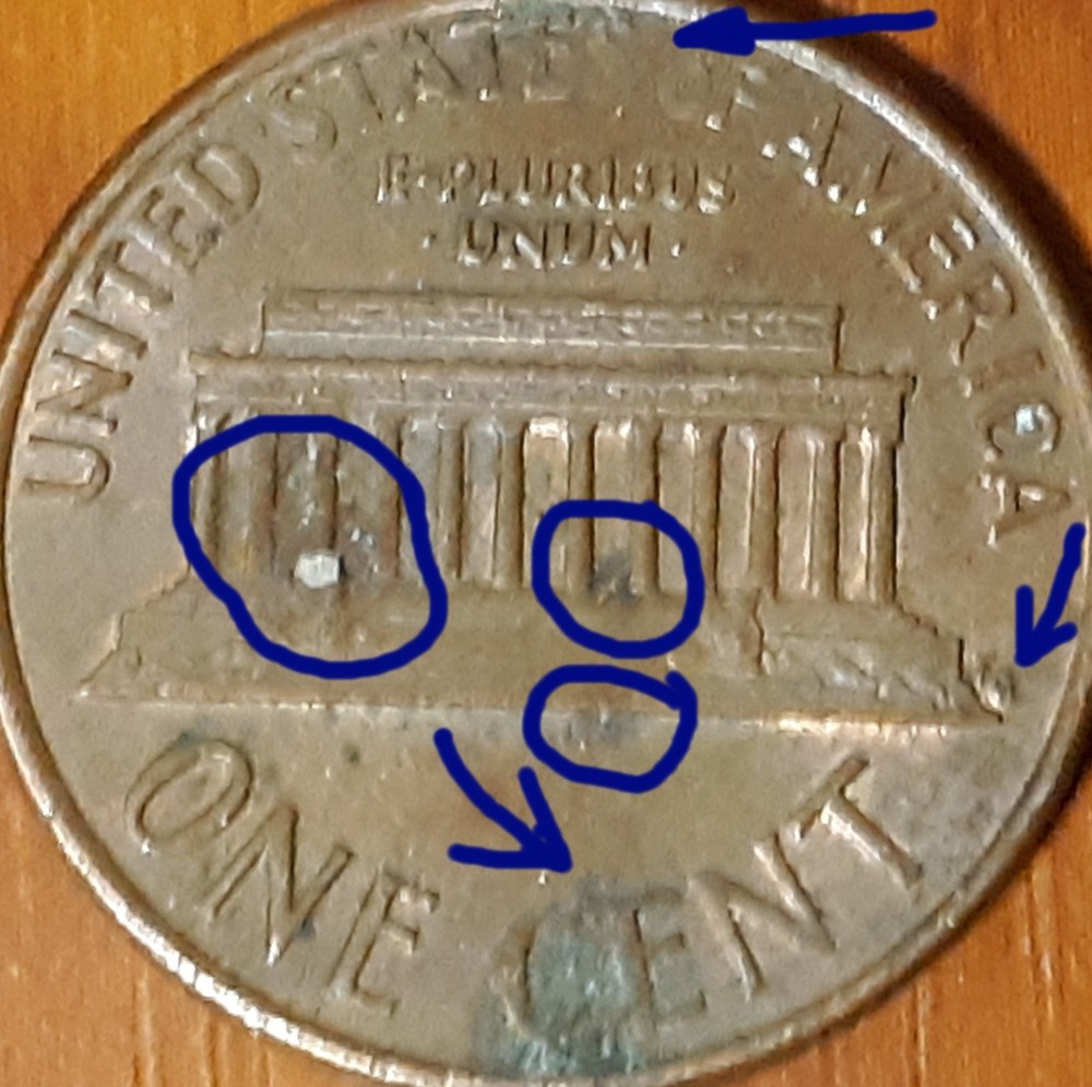 1991 / 7 D Lincoln Cent - 9 on N in Moto - Multiple errors on Obverse & Reverse