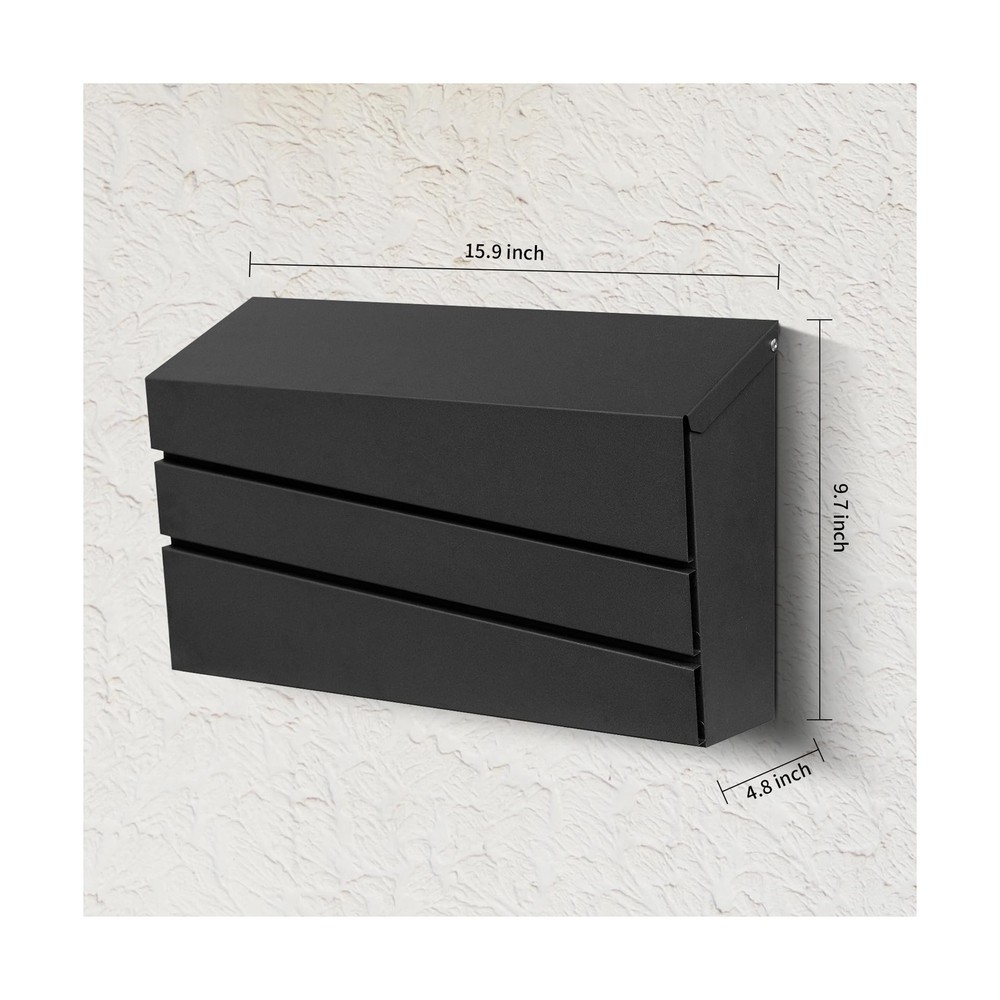 Wall-Mount Mailbox for Outside, Rust Resistant Mail Box Wall Mounted Outdoor,...