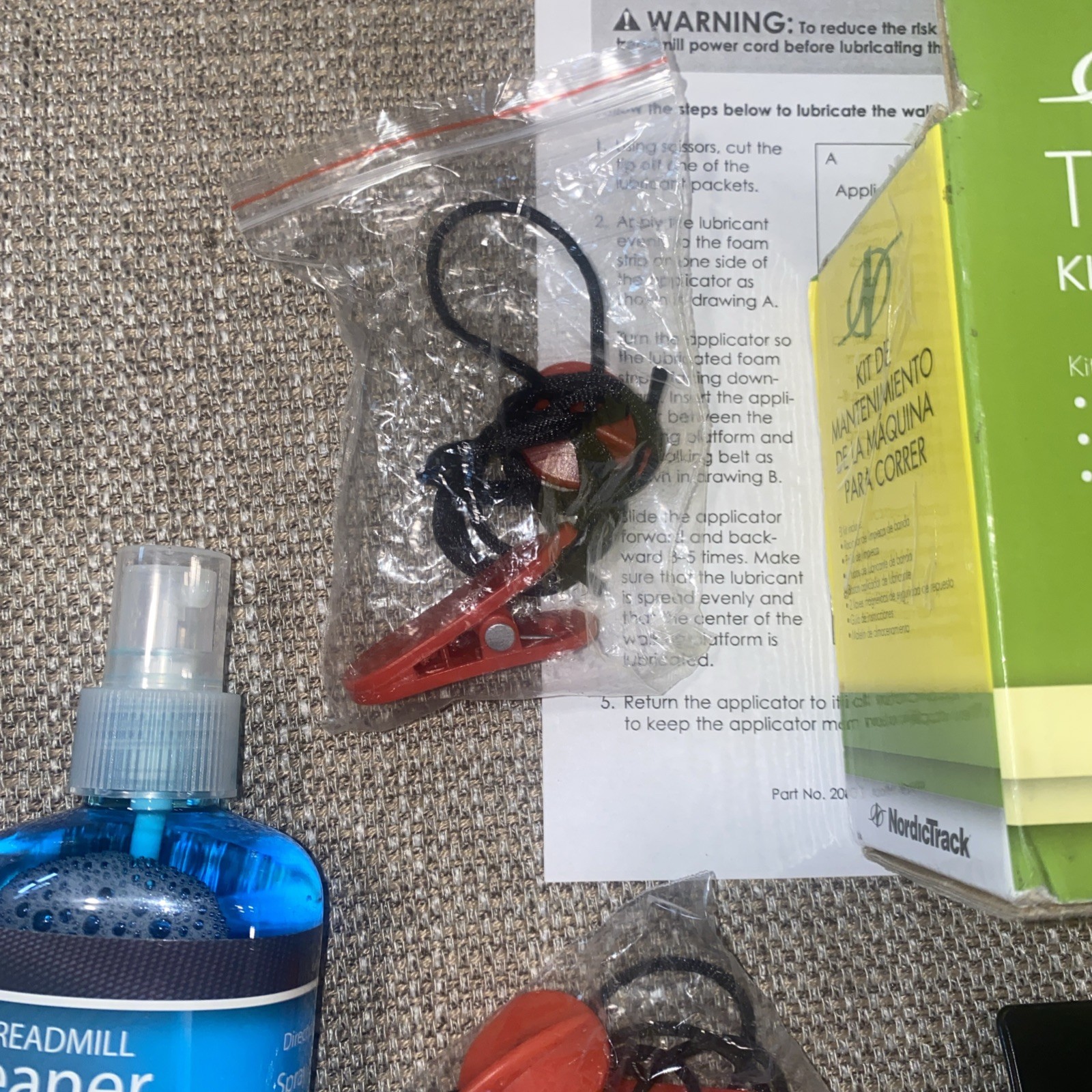 NordicTrack Treadmill Maintenance Kit New Open Box OEM Belt Cleaner Lube Towel