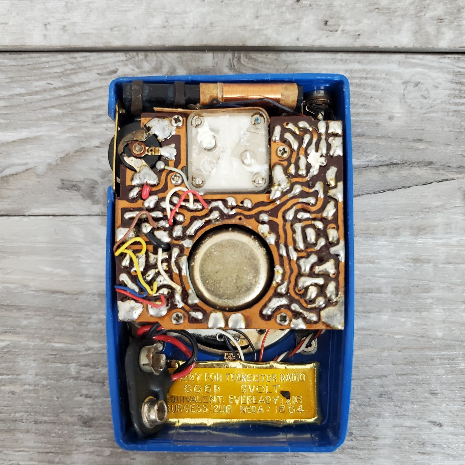 Fleetwood Transistor Six 6 Square Grill 6 Blue With Case *FOR PARTS OR REPAIR*